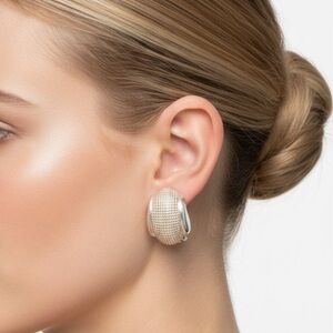 Chic Two-Tone Clip-On Earrings